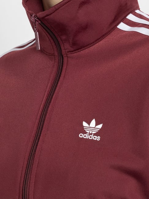 Buy Adidas Originals Maroon Striped Jacket for Women s Online Tata CLiQ