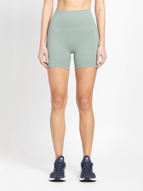 Buy Adidas Green Slim Fit High Rise Sports Shorts for Women's