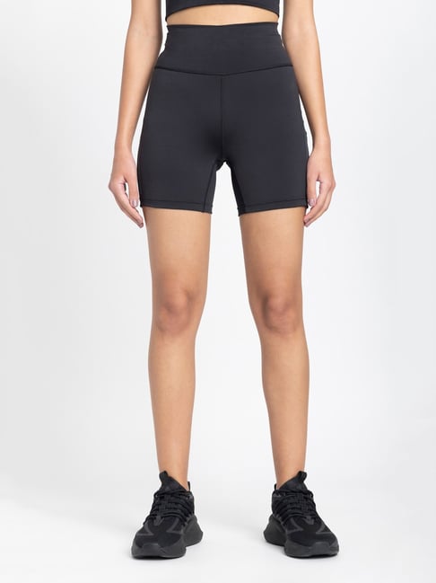 Buy Adidas Black Slim Fit High Rise Sports Shorts for Women's