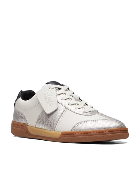 Clarks white deals sneakers womens