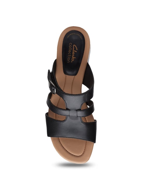 Clarks Women's Collection Jillian Bright Wedge Sandals - Black |  CoolSprings Galleria