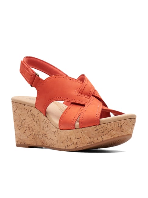 Clarks red sale wedges