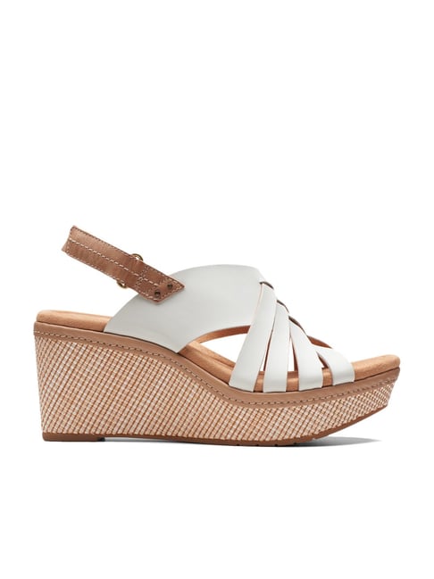 Clarks best sale white wedges