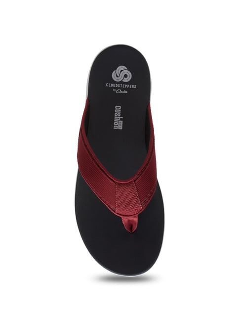 Clarks flip flops mens red on sale