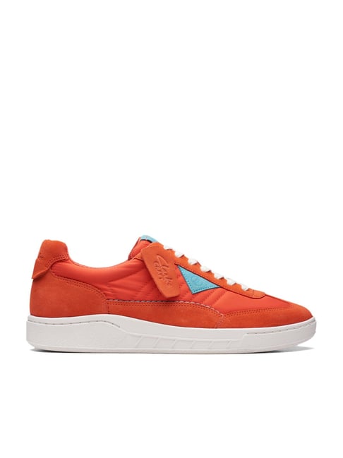 clarks sneakers mens orange