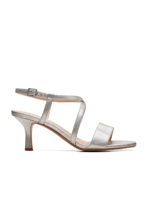 Clarks silver sale heels