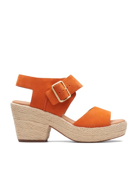 Clarks Women's KimmeiHi Orange Ankle Strap Sandals