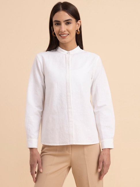 Fablestreet White Formal Shirt Price in India
