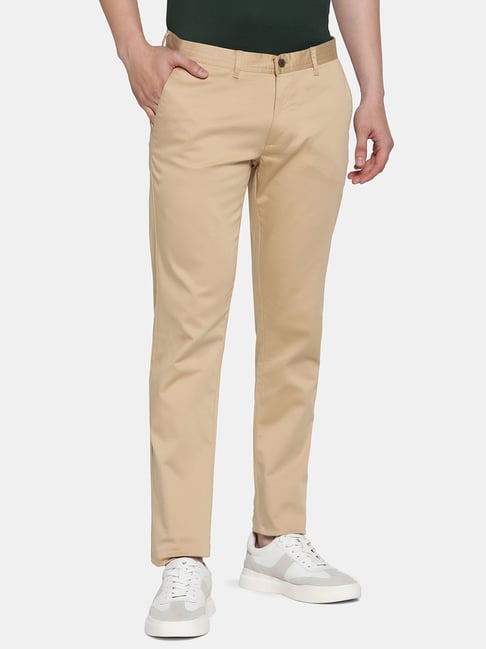 Buy Men Khaki Solid Slim Fit Casual Trousers Online  719919  Peter England