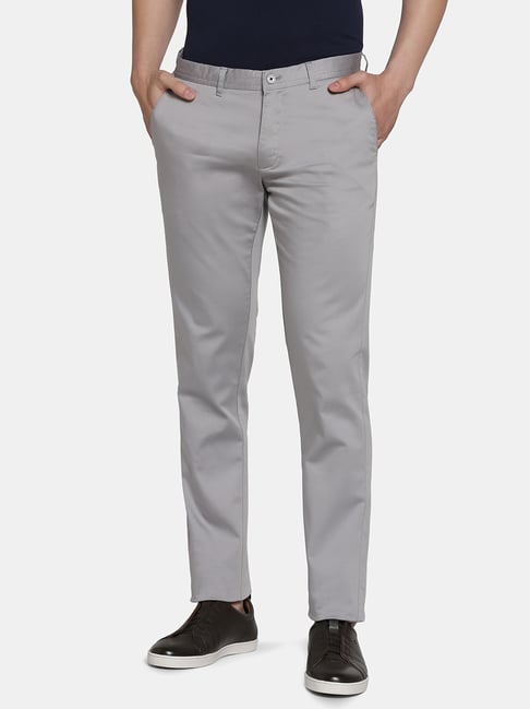 Buy WES Formals by Westside Light Grey Ultra Slim Fit Trousers Online at  best price at TataCLiQ