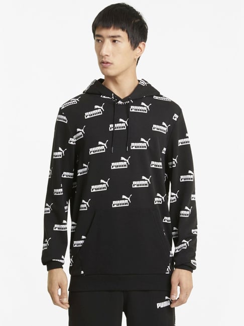 Puma Amplified AOP Black Cotton Relaxed Fit Printed Hooded Sweatshirt-picture-24