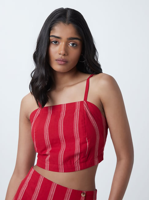 Bombay Paisley by Westside Red Printed Crop Top Price in India
