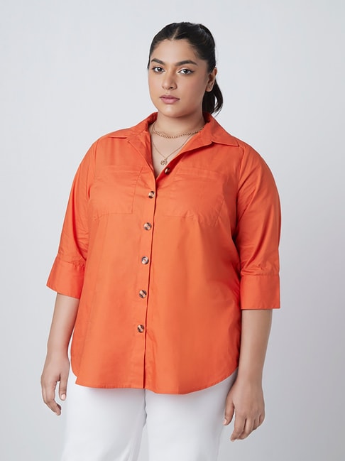 Gia Curves by Westside Orange Shirt Price in India