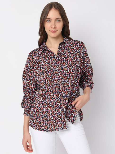 Buy FLORAL PRINT BUTTON-DOWN SHIRT for Women Online in India