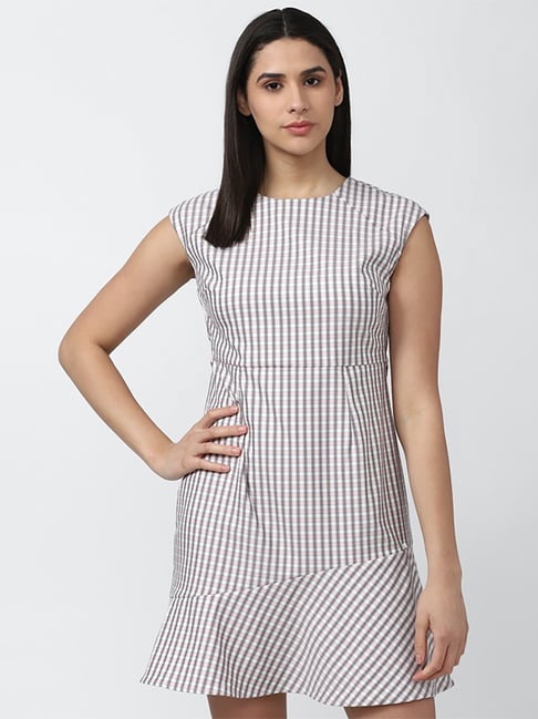 Van Heusen Grey Printed Shift Dress Price in India
