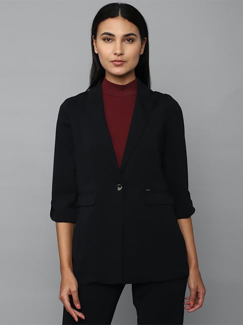 Allen Solly Black Regular Fit Blazer - Main Image
