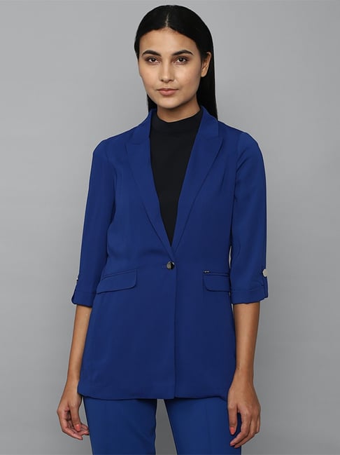 Buy Allen Solly Blue Regular Fit Blazer for Women Online Tata CLiQ