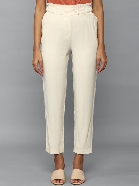Allen Solly Cream Mid Rise Trousers-picture-33