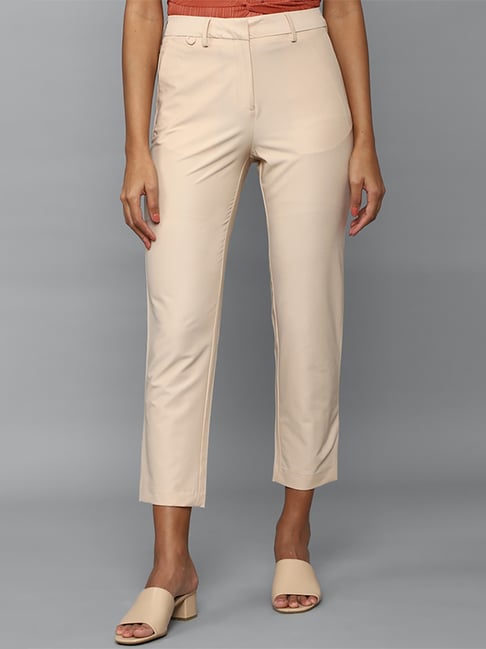 Allen Solly Beige Mid Rise Trousers-picture-12
