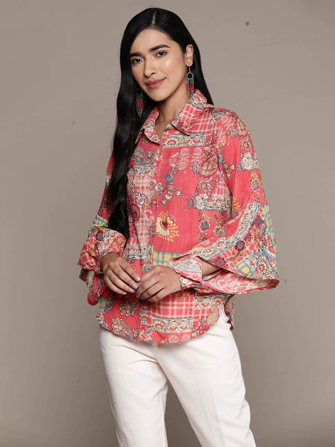 aarke Ritu Kumar Pink Printed Shirt