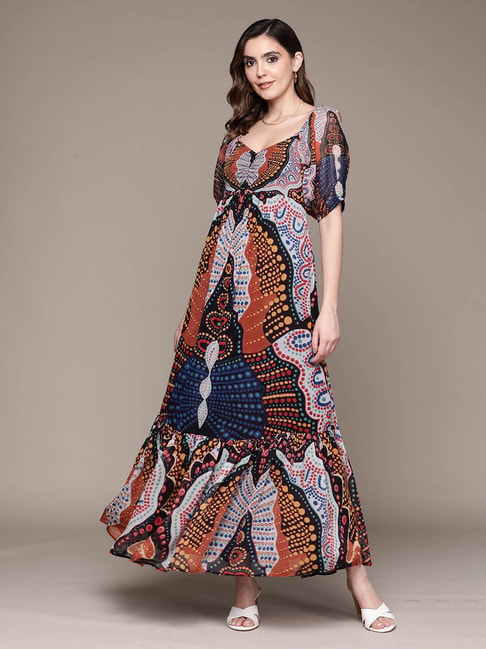 Buy Label Ritu Kumar Multicolor Striped Maxi Dress for Women Online @ Tata  CLiQ