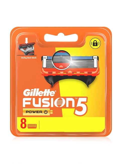 Gillette Fusion Power Blades for Men with Styling Back Blade - Pack of 8