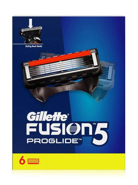 Gillette Fusion Proglide Blades for Men with Styling Back Blade - Pack of 6