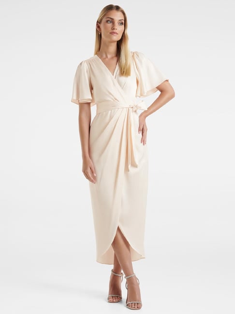 Forever New Ivory Wrap Dress Price in India
