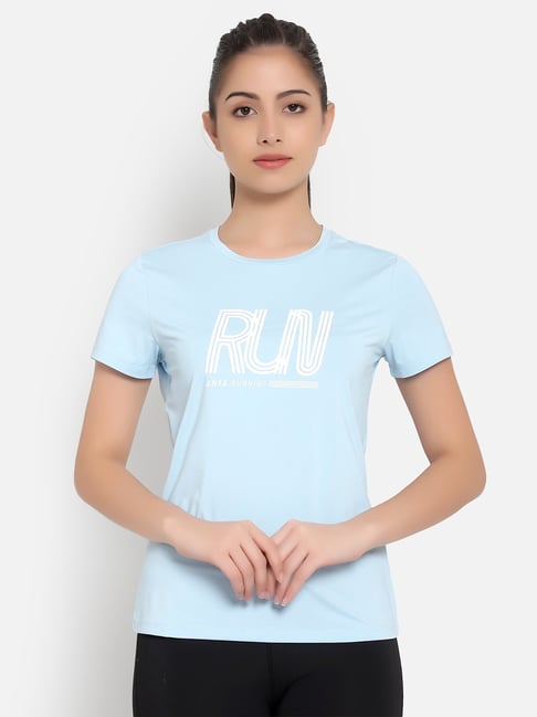 Buy Anta Sky Blue Printed Sports T-Shirt for Women Online Tata CLiQ