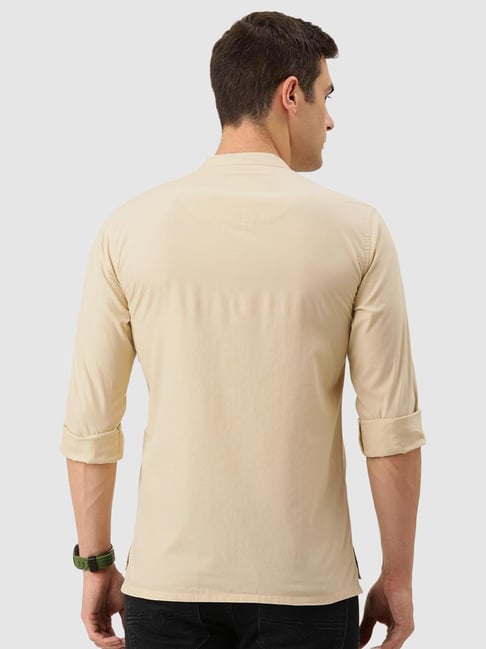 Buy Bene Kleed Beige Cotton Regular Fit Shirt for Mens Online