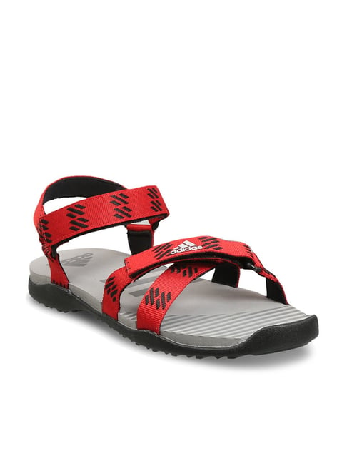 Adidas sandals discount red and black