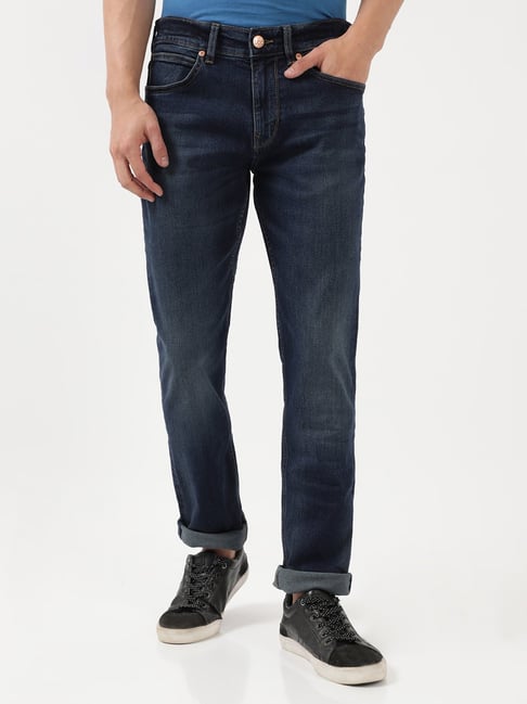 Lee Travis Dark Blue Slim Fit Lightly Washed Jeans