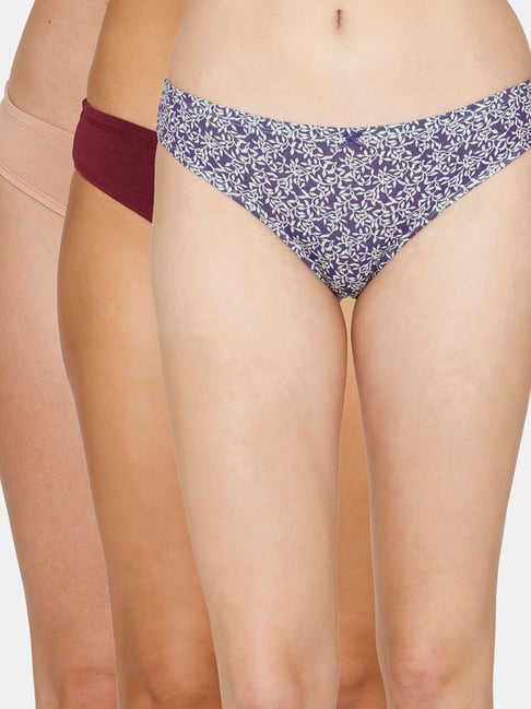 Zivame Assorted Printed Bikini Panty  - Pack of 3 Price in India