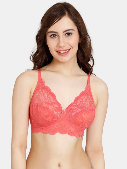 Rosaline by Zivame Coral Lace Half Coverage Double Layered T-Shirt Bra Price in India