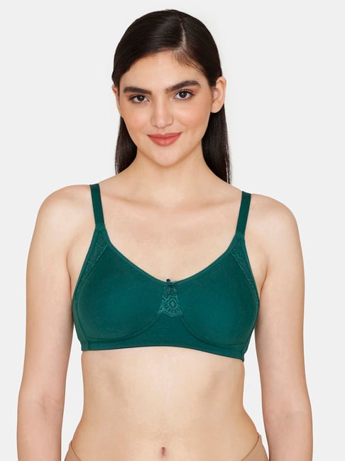 Zelocity by Zivame Green Sports Bra With Removable Padding