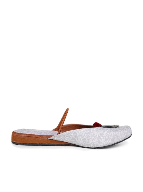 The Desi Dulhan Women's Grey Mule Shoes Price in India