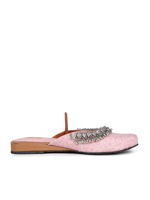 The Desi Dulhan Women's Pink Mule Shoes Price in India