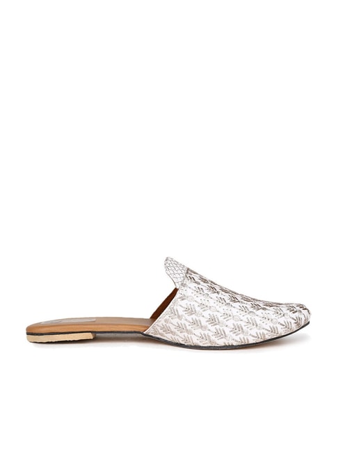 The Desi Dulhan Women's White Mule Shoes Price in India