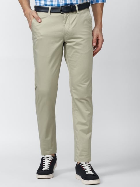 Van Heusen Sport Olive Cotton Slim Fit Trousers