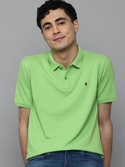 Louis Philippe Sport Green Slim Fit Polo T-Shirt