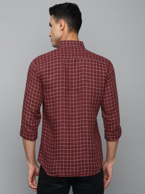 louis philippe red check shirts