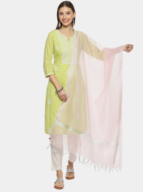 Biba Pink Woven Pattern Dupatta