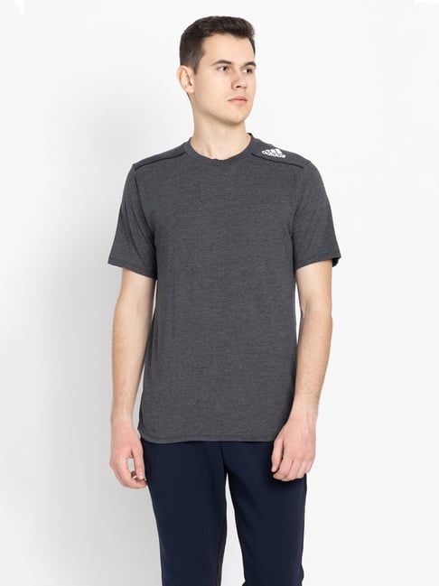 adidas Black Slim Fit Round Neck Sports T-Shirt-picture-36