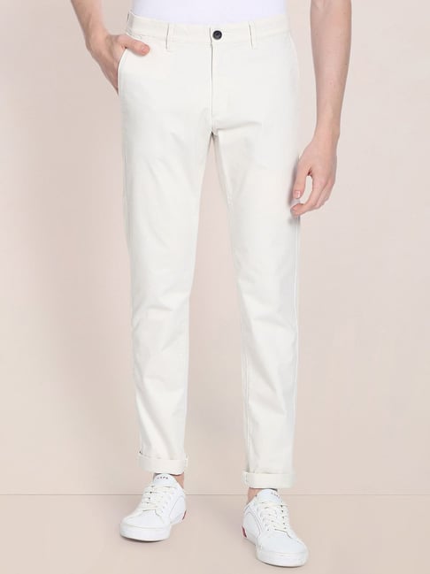 U S Polo Assn U.S. Polo Assn. Off White Slim Fit Trousers