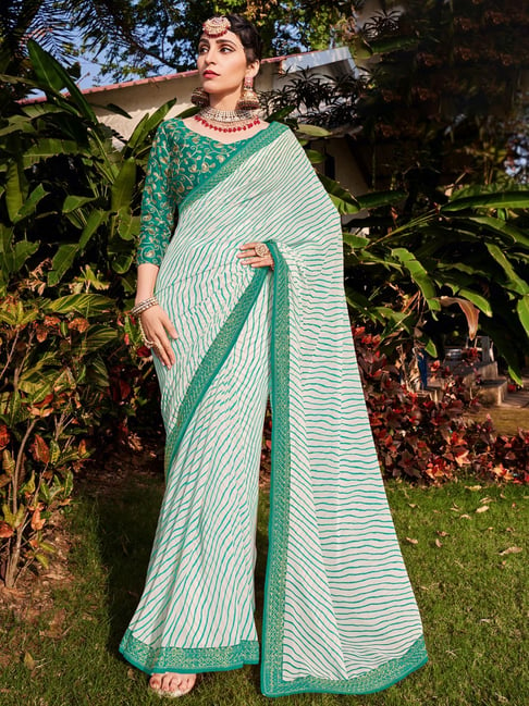 Printed Crepe Green Saree|SARV137908