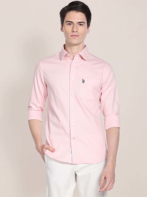 express pink dress shirt Express Men's Slim Solid Wrinkle-Resistant Everyday Performance Dress Shirt in Pink 2XL Tall