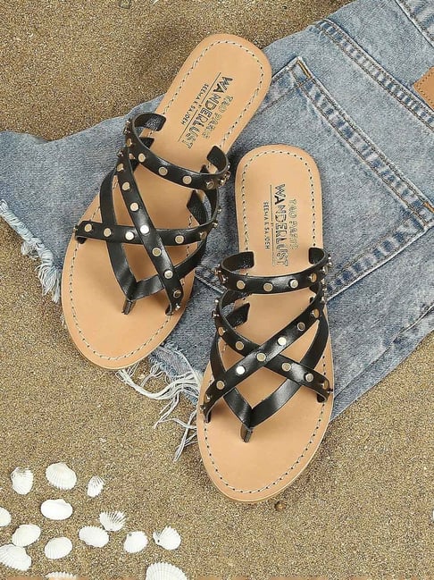 Buy Black Flat Sandals for Women by STEVE MADDEN Online | Ajio.com