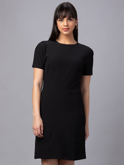 Globus Black Regular Fit Shift Dress Price in India