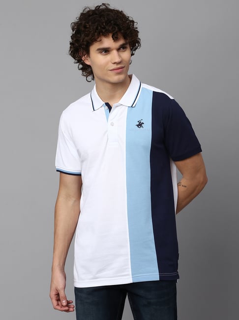 beverly hills polo club slim fit dress shirts CONTRAST BUTTON SHIRT LIGHT BLUE main image 0