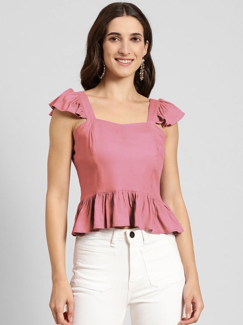 Marie Claire Pink Peplum Top Price in India